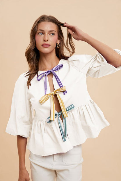 Peplum Mardi Gras Top